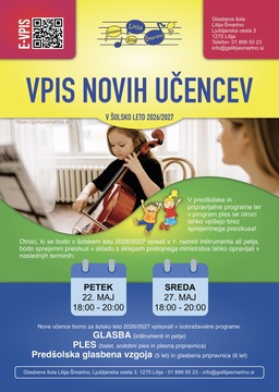 Vpis v glasbeno šolo