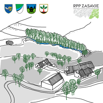 Grbi Zasavskih občin in logotip RPP Zasavje