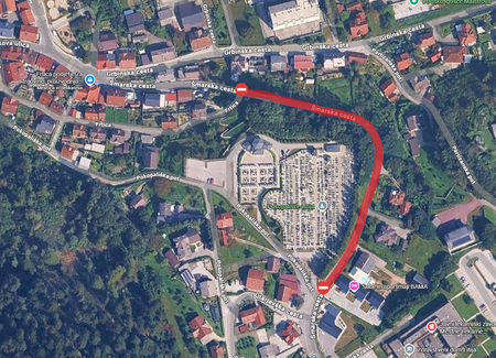 Zemljevid zapore Šmarske ceste