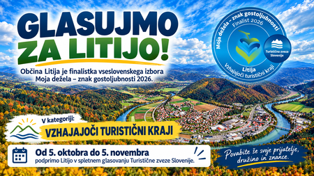 Glasujmo za Litijo - plakat oblikovan z umetno inteligenco