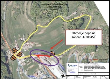 Obvestilo o zapori javne poti Moravška Gora pri bivšem Presadu