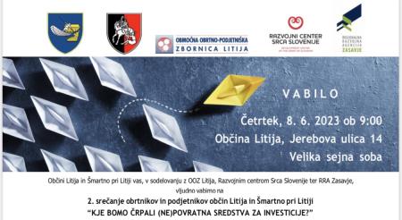 2. srečanje obrtnikov in podjetnikov: KJE BOMO ČRPALI (NE)POVRATNA SREDSTVA ZA INVESTICIJE?