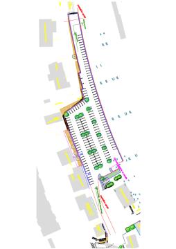 skica železniške postaje in parkirišča